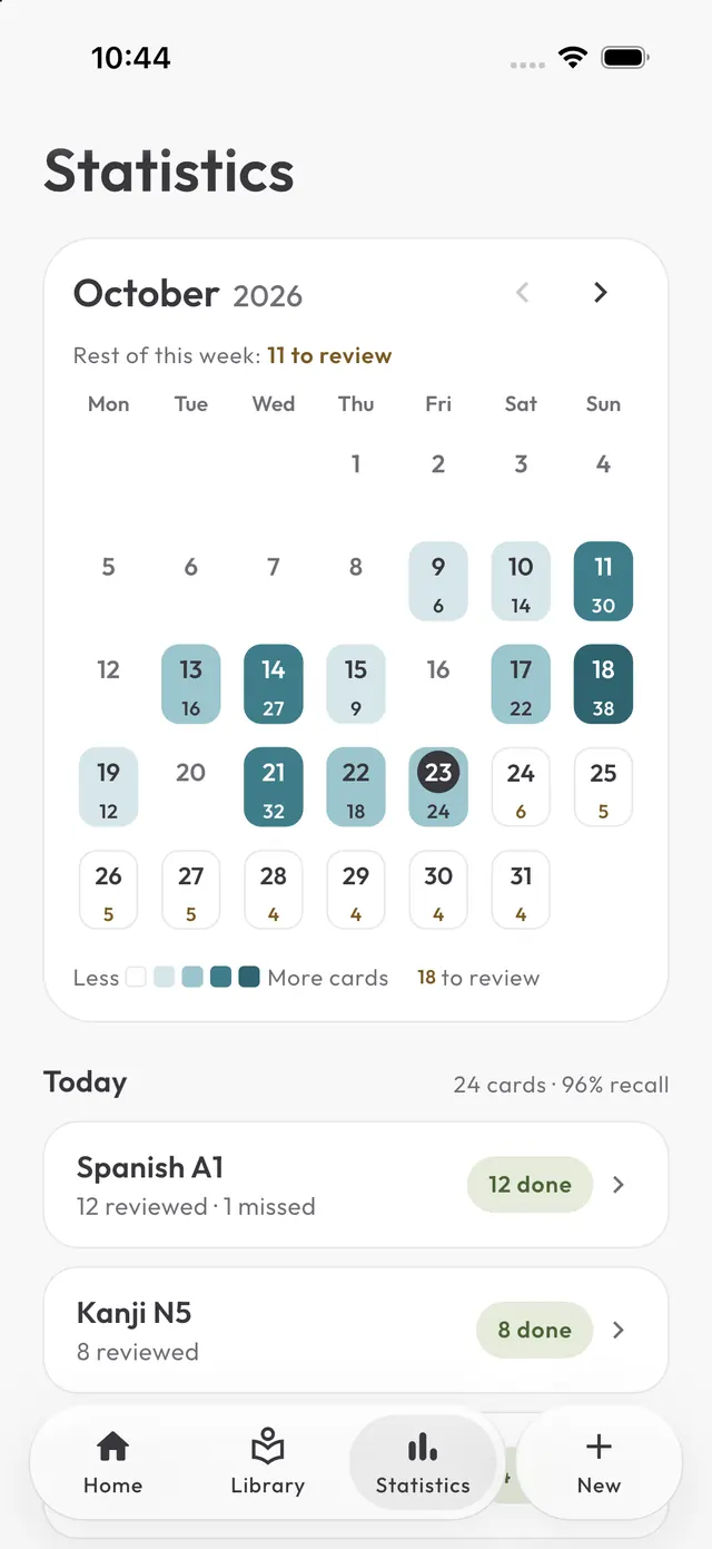 Review calendar