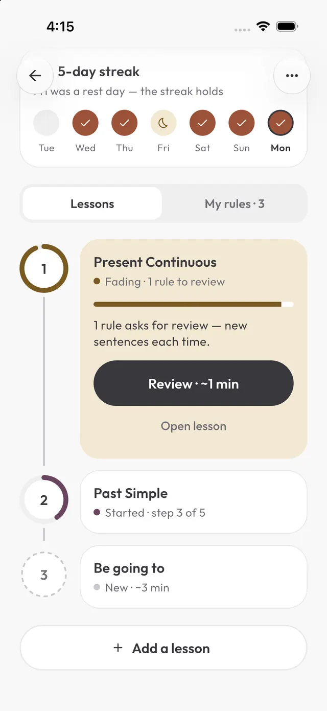 Course lesson path